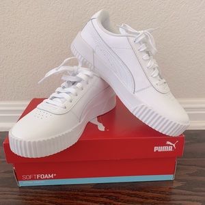 White Puma Sneakers • White Platform Sneakers